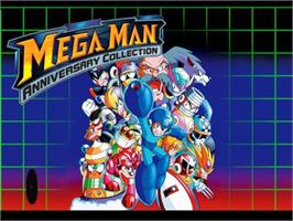 Title screen of Mega Man Anniversary Collection on the Nintendo GameCube.