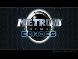 Title screen of Metroid Prime 2: Echoes on the Nintendo GameCube.