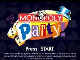 Title screen of Monopoly Party on the Nintendo GameCube.
