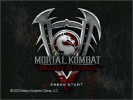 Title screen of Mortal Kombat: Deadly Alliance on the Nintendo GameCube.