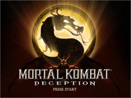 Title screen of Mortal Kombat: Deception on the Nintendo GameCube.