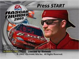 Title screen of NASCAR Thunder 2003 on the Nintendo GameCube.