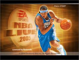 Title screen of NBA Live 2005 on the Nintendo GameCube.