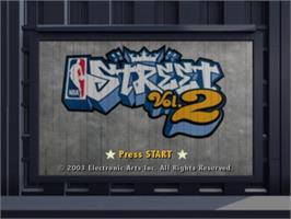 Title screen of NBA Street Vol. 2 on the Nintendo GameCube.