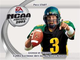 Title screen of NCAA Football 2003 on the Nintendo GameCube.