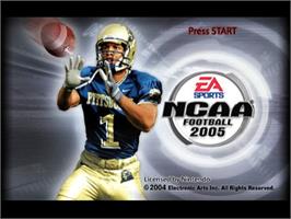 Title screen of NCAA Football 2005 on the Nintendo GameCube.