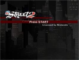 Title screen of NFL Street 2 on the Nintendo GameCube.