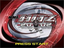 Title screen of NHL Hitz 20-02 on the Nintendo GameCube.