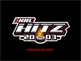 Title screen of NHL Hitz 20-03 on the Nintendo GameCube.