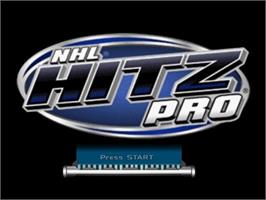 Title screen of NHL Hitz Pro on the Nintendo GameCube.
