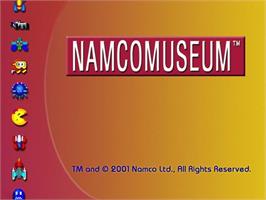 Title screen of Namco Museum on the Nintendo GameCube.