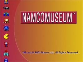 Title screen of Namco Museum on the Nintendo GameCube.