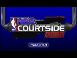 Title screen of Nba Courtside 2002 on the Nintendo GameCube.