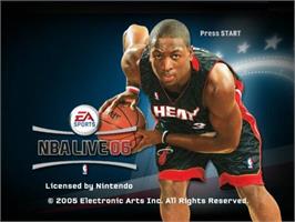 Title screen of Nba Live 06 on the Nintendo GameCube.
