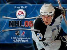 Title screen of Nhl 06 on the Nintendo GameCube.