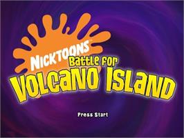 Title screen of Nicktoons - Battle For Volcano Island on the Nintendo GameCube.
