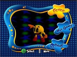 Title screen of Pac-Man Fever on the Nintendo GameCube.