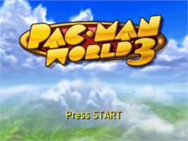 Title screen of Pac-Man World 3 on the Nintendo GameCube.