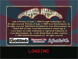 Title screen of Pinball Hall of Fame: The Gottlieb Collection on the Nintendo GameCube.