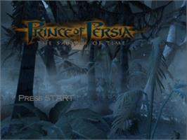 Title screen of Prince of Persia: The Sands of Time on the Nintendo GameCube.