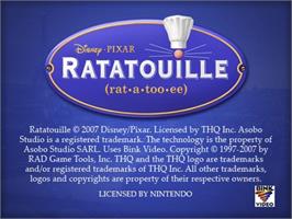 Title screen of Ratatouille on the Nintendo GameCube.