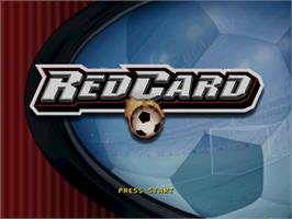 Title screen of RedCard 20-03 on the Nintendo GameCube.
