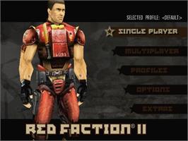 Title screen of Red Faction 2 on the Nintendo GameCube.
