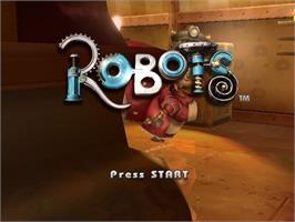 Title screen of Robots on the Nintendo GameCube.