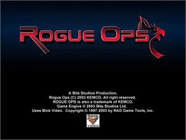 Title screen of Rogue Ops on the Nintendo GameCube.