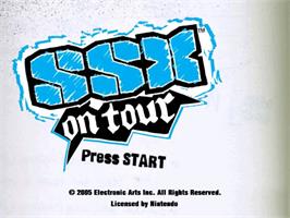 Title screen of SSX on Tour on the Nintendo GameCube.
