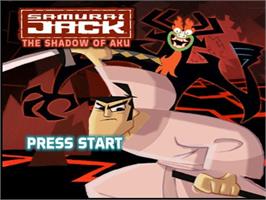 Title screen of Samurai Jack: The Shadow of Aku on the Nintendo GameCube.