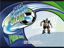 Title screen of Sega Soccer Slam on the Nintendo GameCube.