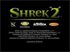 Title screen of Shrek 2 on the Nintendo GameCube.