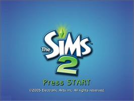 Title screen of Sims 2, The on the Nintendo GameCube.