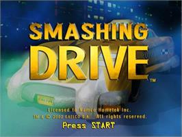 Title screen of Smashing Drive on the Nintendo GameCube.