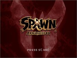Title screen of Spawn Armageddon on the Nintendo GameCube.