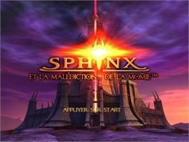 Title screen of Sphinx and the Cursed Mummy on the Nintendo GameCube.