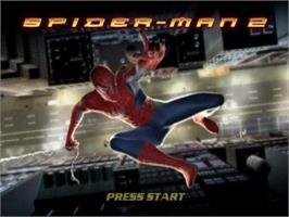 Title screen of Spider-man 2 on the Nintendo GameCube.