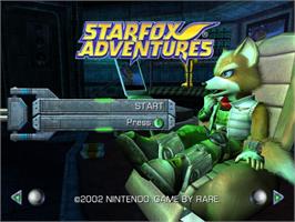 Title screen of Star Fox Adventures on the Nintendo GameCube.