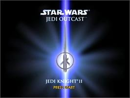 Title screen of Star Wars: Jedi Knight II - Jedi Outcast on the Nintendo GameCube.