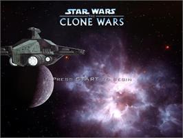 Title screen of Star Wars: The Clone Wars on the Nintendo GameCube.