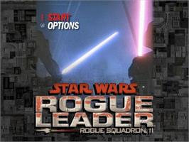 Title screen of Star Wars - Rogue Squadron 2 - Rogue Leader on the Nintendo GameCube.