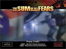 Title screen of Sum of All Fears on the Nintendo GameCube.