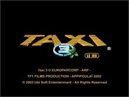 Title screen of Taxi 3 on the Nintendo GameCube.