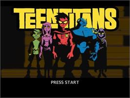 Title screen of Teen Titans on the Nintendo GameCube.