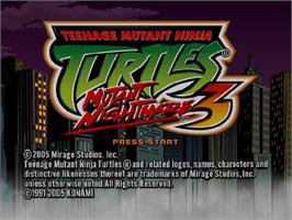Title screen of Teenage Mutant Ninja Turtles 3 - Mutant Nightmare on the Nintendo GameCube.