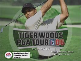 Title screen of Tiger Woods Pga Tour 06 on the Nintendo GameCube.