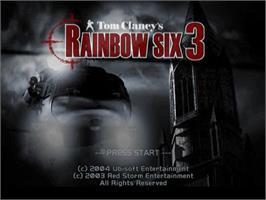 Title screen of Tom Clancy's Rainbow Six: Lockdown on the Nintendo GameCube.
