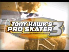 Title screen of Tony Hawk's Pro Skater 3 on the Nintendo GameCube.
