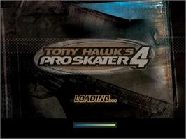Title screen of Tony Hawk's Pro Skater 4 on the Nintendo GameCube.